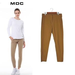 MDC 4 Way Stretch Slacks Golden Brown 36 S Ankle Zip Trousers